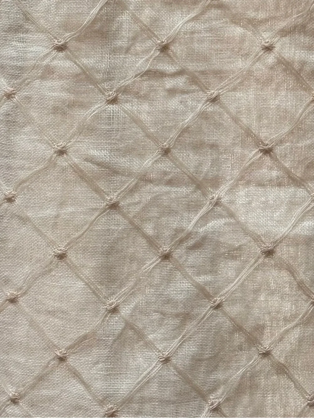 Vintage Kravet Couture embroidered linen fabric cream